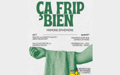 28 et 29 février 2025 – Friperie éphémère à Delémont – rue de la Constituante, en faveur de l’AJAFEC